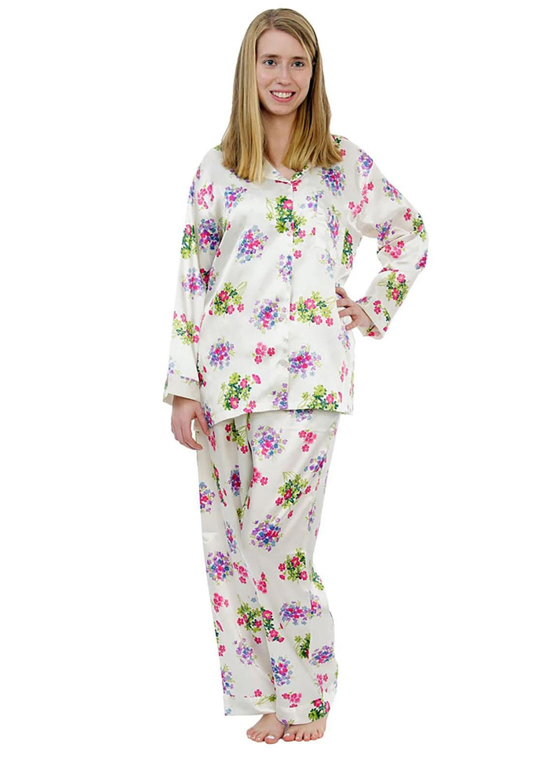 Valerie Night Wear Printed Satin Pajama Set PJ12-PRT-75