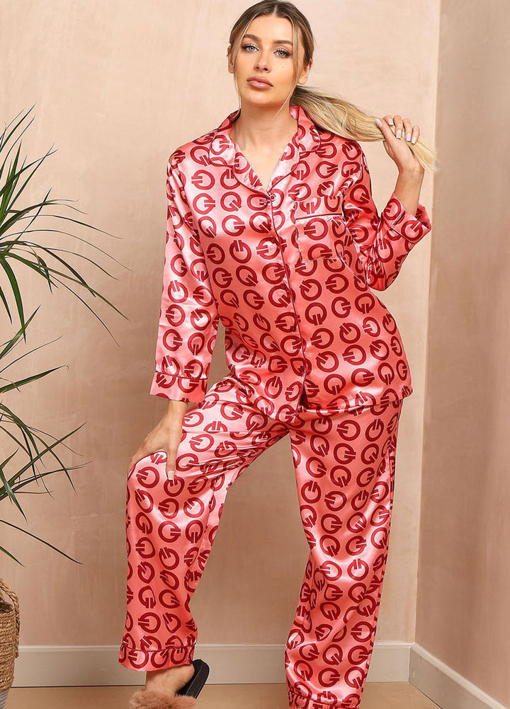 Valerie Night Wear  Satin Pajama Set PJBGG-PNK