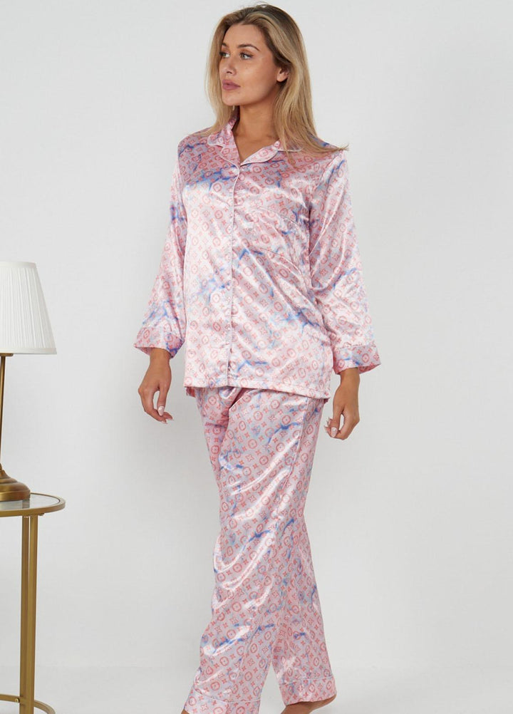 Valerie Night Wear  Satin Pajama Set PJCL-PNK