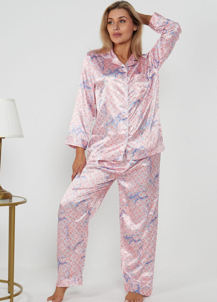 Valerie Night Wear  Satin Pajama Set PJCL-PNK