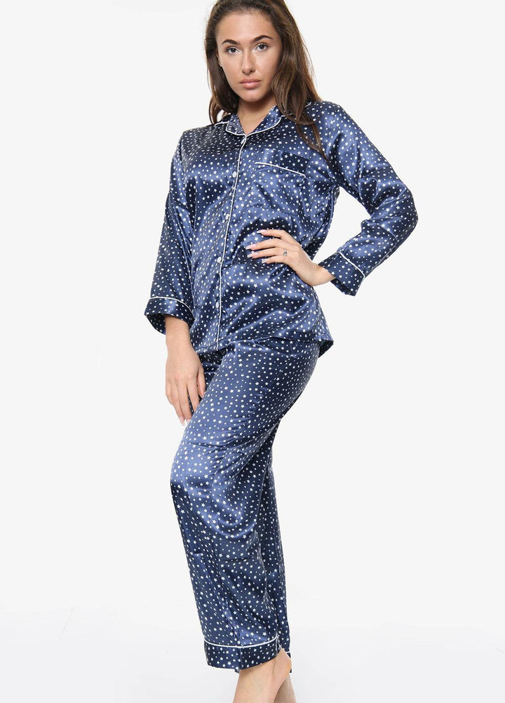 Valerie Night Wear  Satin Pajama Set PJSTR-NV