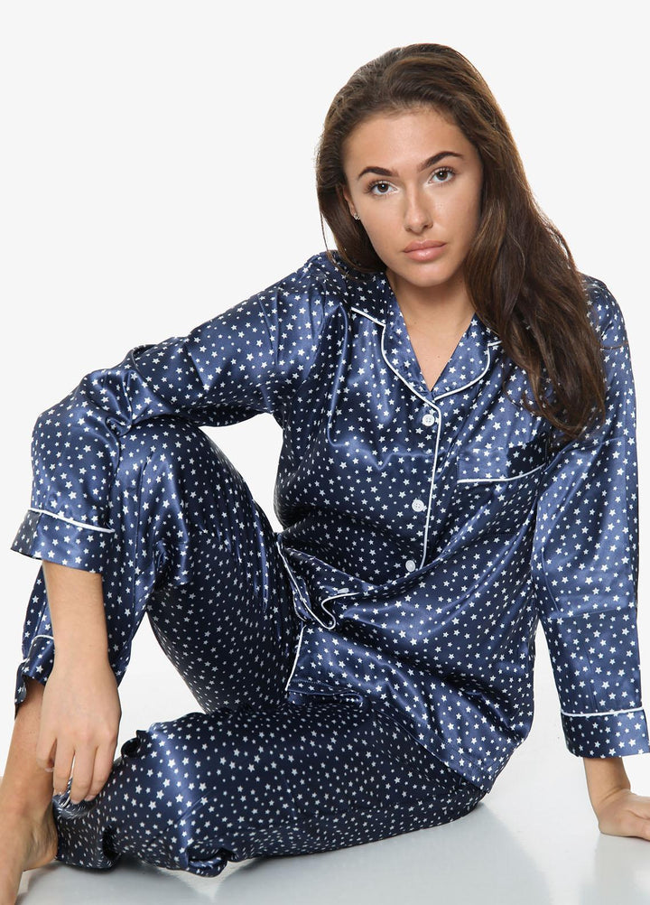 Valerie Night Wear  Satin Pajama Set PJSTR-NV