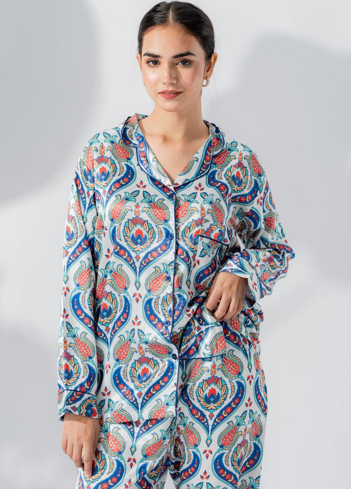 Valerie Pajama Set Printed Satin 2 Piece VL-PJ-763