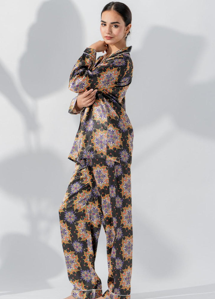 Valerie Pajama Set Printed Satin 2 Piece VL-PJ761