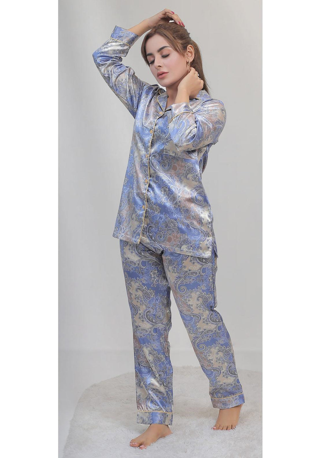 Valerie Night Wear Printed Satin Pajama Set VL-CLASSIC-03