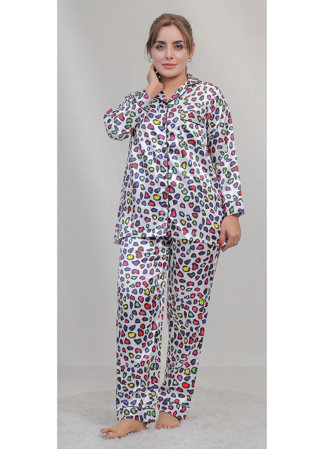 Valerie Night Wear Printed Satin Pajama Set VL-CLASSIC-06
