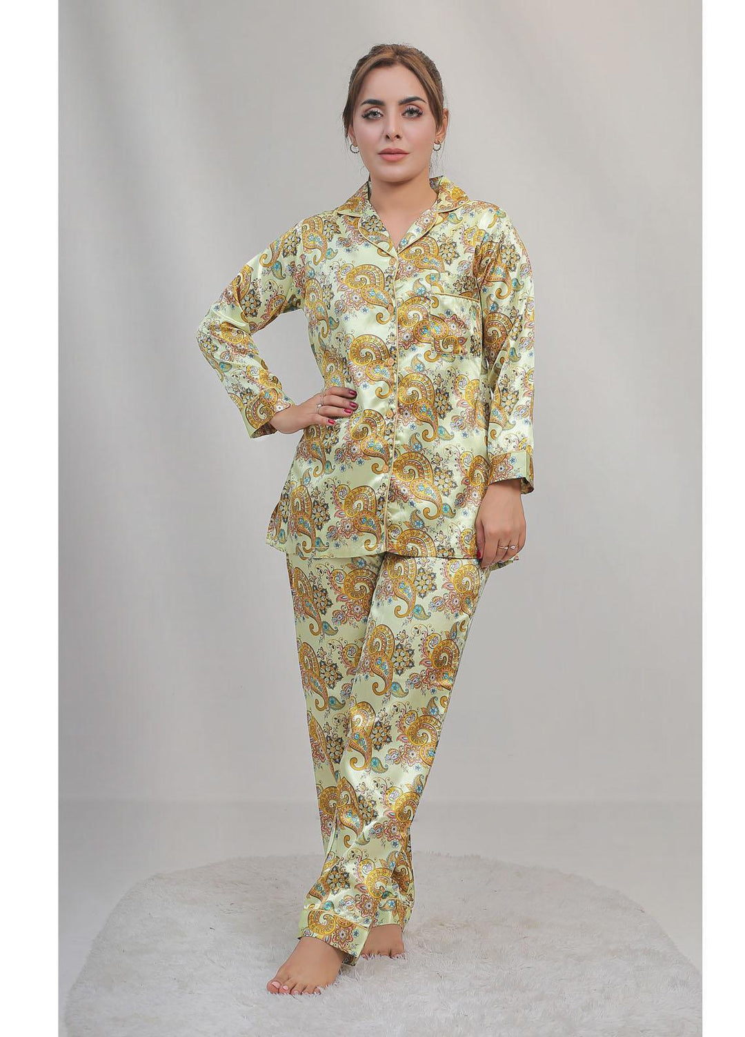 Valerie Night Wear Printed Satin Pajama Set VL-CLASSIC-13