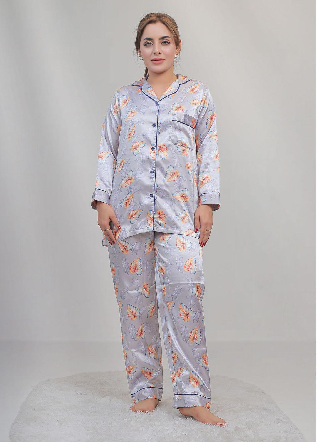Valerie Night Wear Printed Satin Pajama Set VL-CLASSIC-14