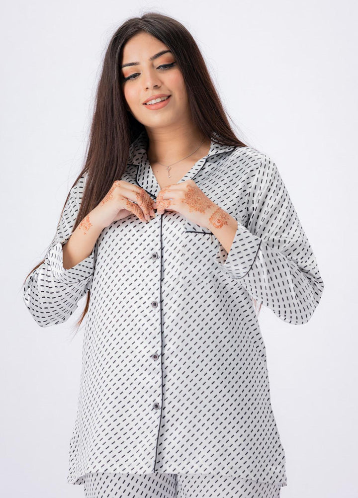 Valerie Night Wear Printed Satin Pajama Set VL-GLOSSY-07