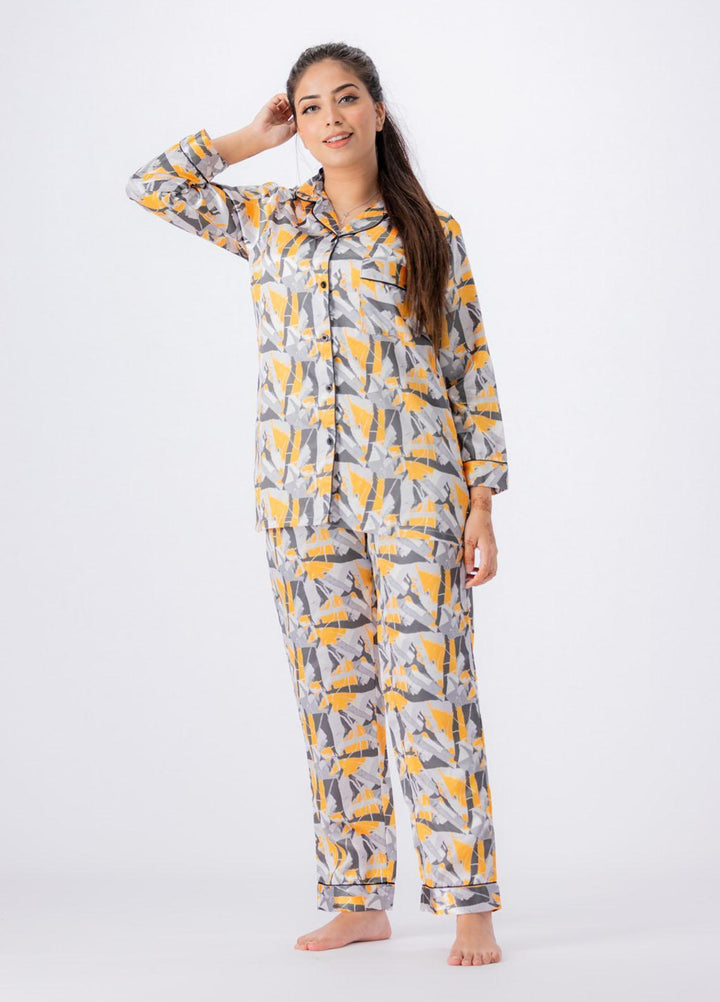 Valerie Night Wear Printed Satin Pajama Set VL-GLOSSY-13