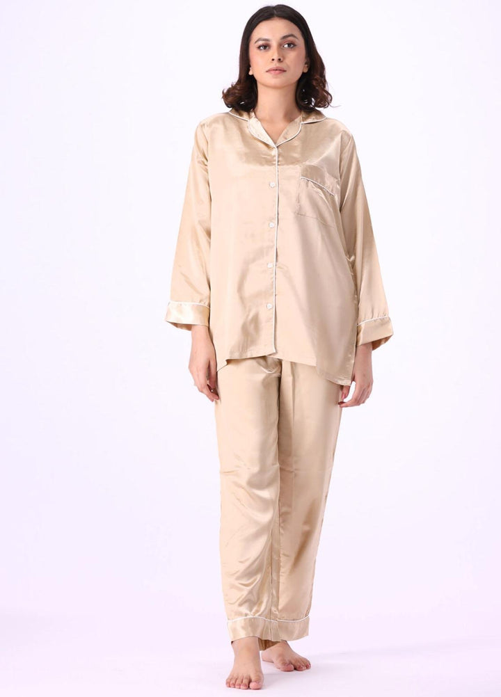 Valerie Night Wear Printed Satin Pajama Set VL-GORGEOUS-CHM