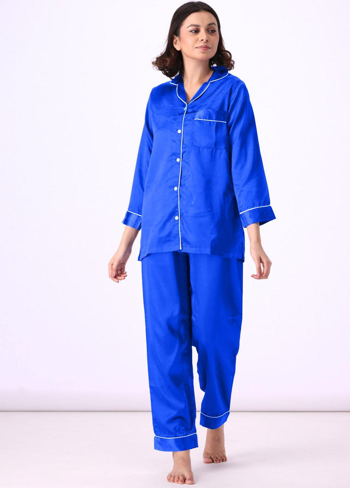 Valerie Night Wear Printed Satin Pajama Set VL-GORGEOUS-RB