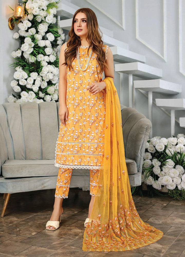 Vasl by Humdum Embroidered Lawn Suits Unstitched 3 Piece HD23VSL D-02 - Summer Collection