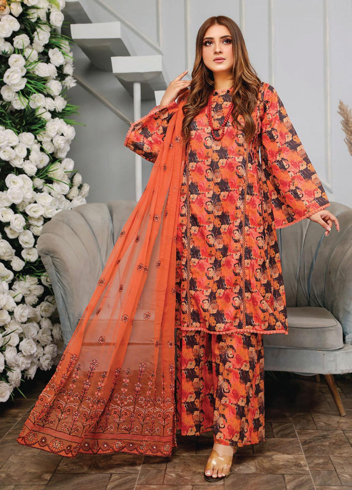 Vasl by Humdum Embroidered Lawn Suits Unstitched 3 Piece HD23VSL D-03 - Summer Collection