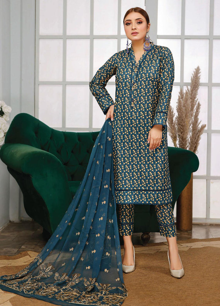 Vasl by Humdum Embroidered Lawn Suits Unstitched 3 Piece HD23VSL D-08 - Summer Collection