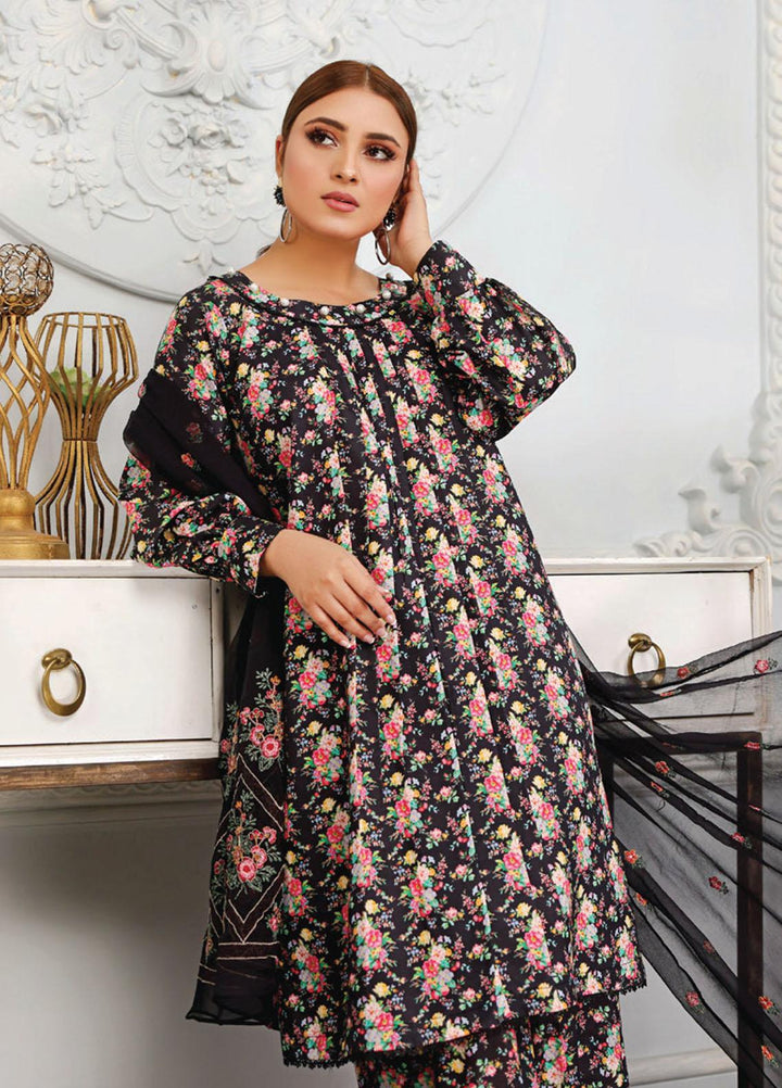 Vasl by Humdum Embroidered Lawn Suits Unstitched 3 Piece HD23VSL D-10 - Summer Collection