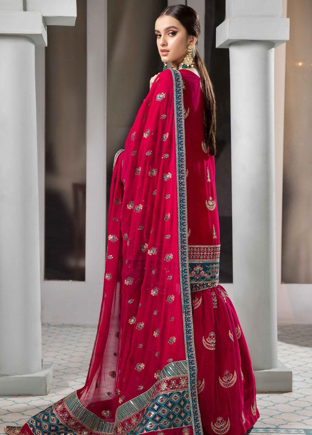 Vasl-e-Meeras By Alizeh Fashion Embroidered Chiffon Suits Unstitched 3 Piece AFB22VM 05 Darkash - Festive Collection