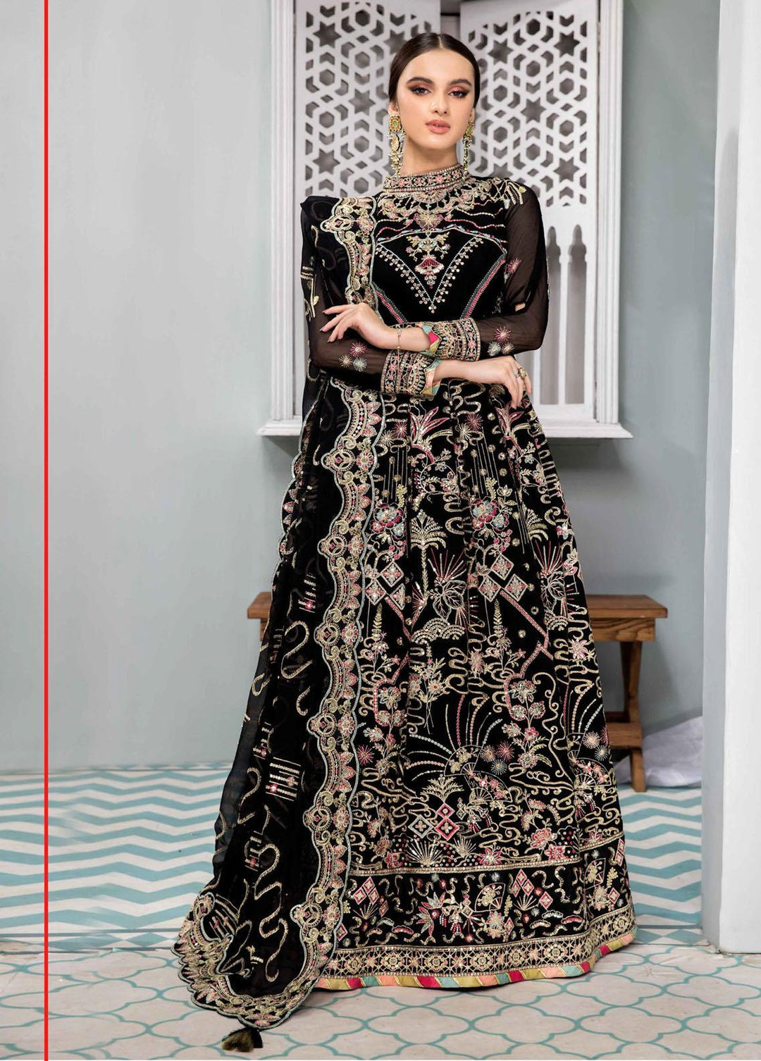Vasl-e-Meeras By Alizeh Fashion Embroidered Chiffon Suits Unstitched 3 Piece AFB22VM 07 Azha - Festive Collection