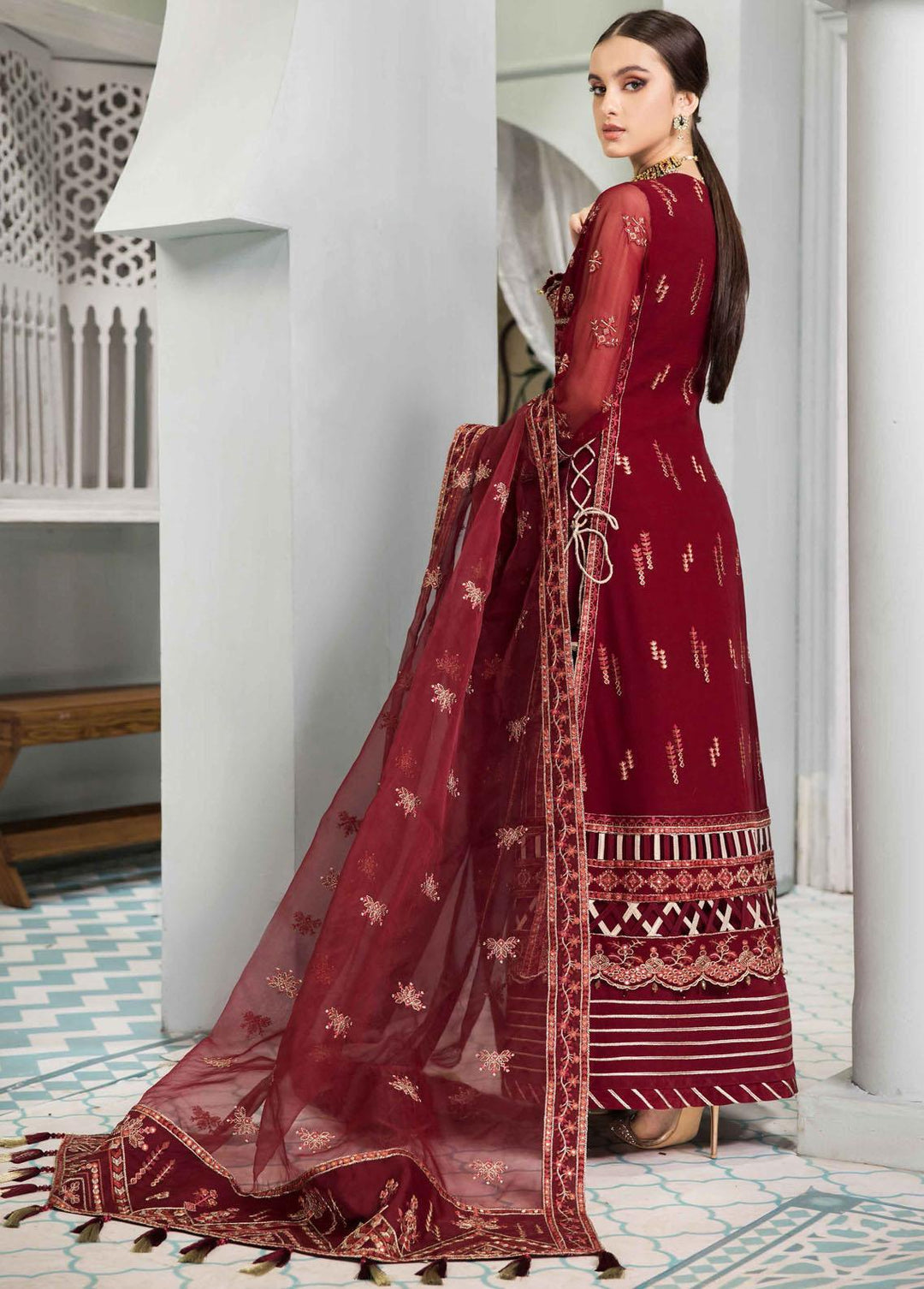 Vasl-e-Meeras By Alizeh Fashion Embroidered Chiffon Suits Unstitched 3 Piece AFB22VM 09 Naukhaiz - Festive Collection