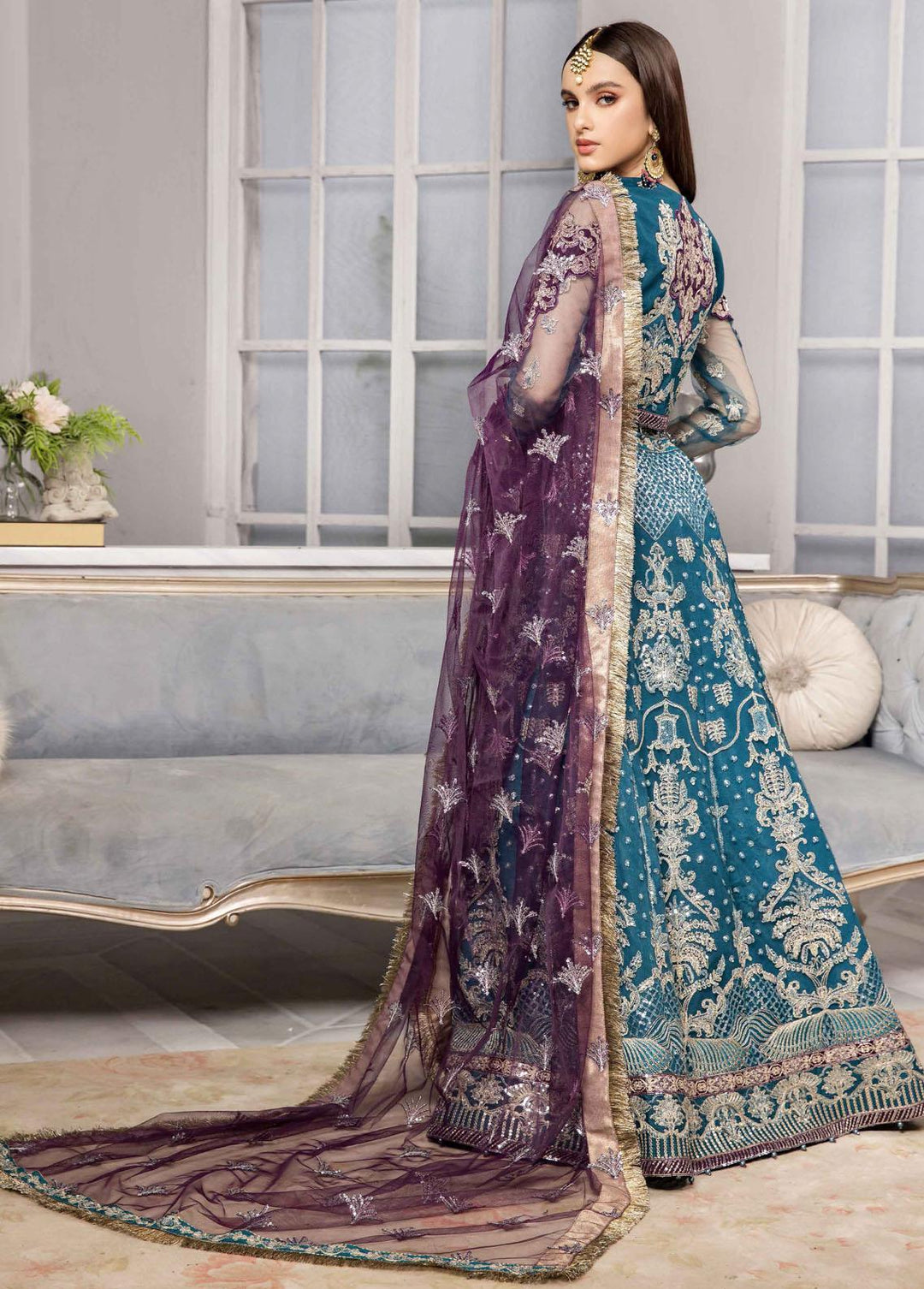 Vasl-e-Meeras By Alizeh Fashion Embroidered Net Suits Unstitched 3 Piece AFB22VM 10 Banafsha - Festive Collection