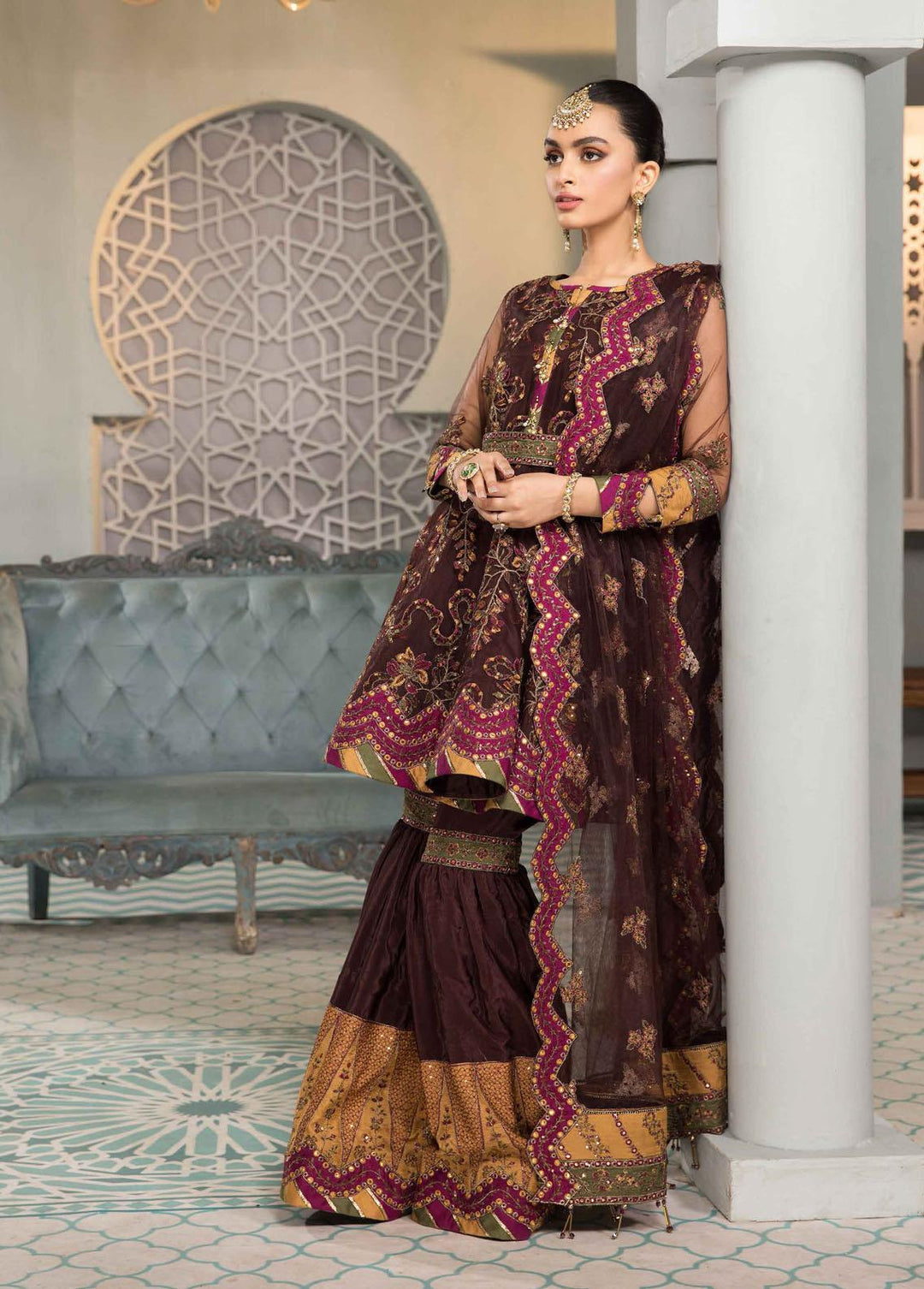 Vasl-e-Meeras By Alizeh Fashion Embroidered Net Suits Unstitched 3 Piece AFB22VM 12 Rajwari - Festive Collection