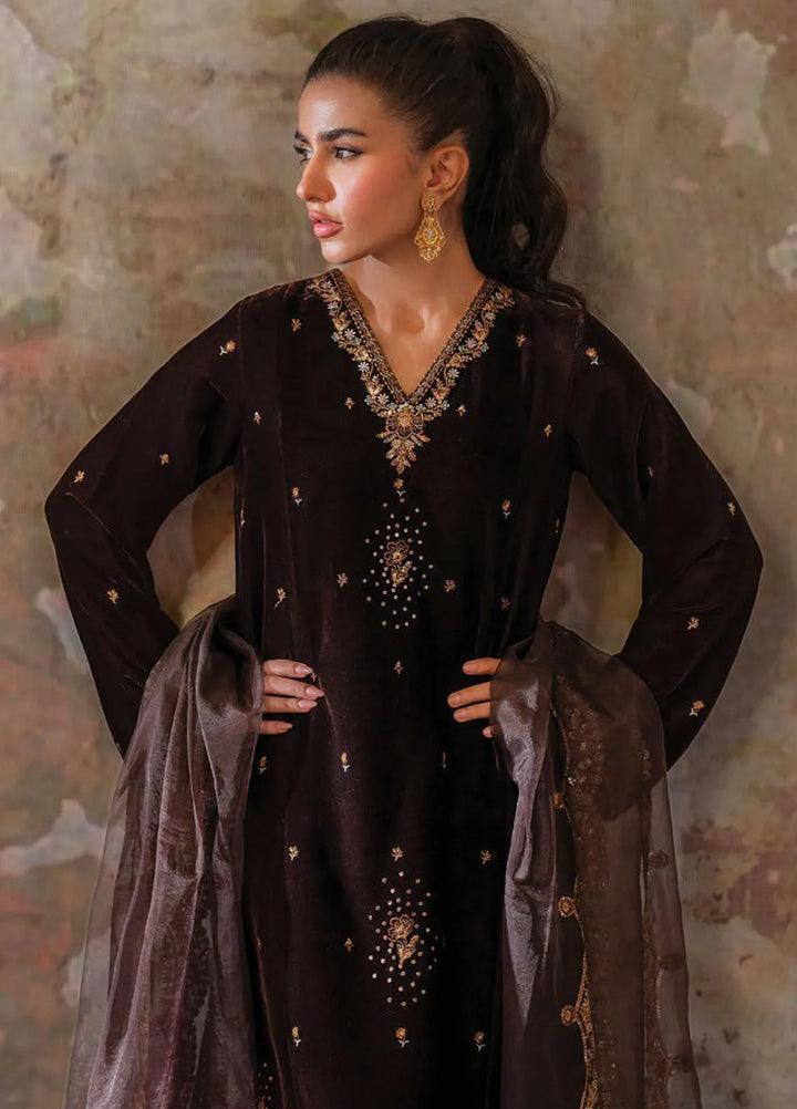 Velmor by Seran Embroidered Velvet Suit Unstitched 3 Piece SRN24VF Emera - Formal Collection