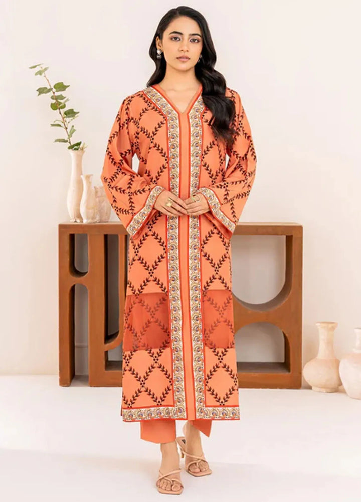 Velora by Stitch Vibes Pret Printed Crepe 2 Piece Suit Burnt Dusk
