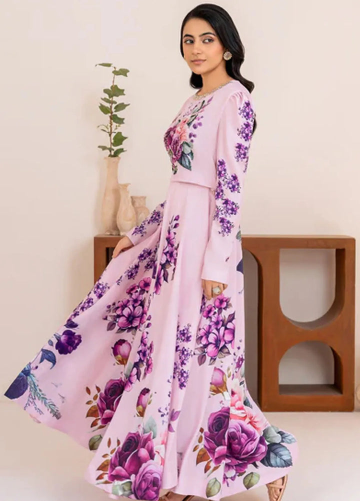 Velora by Stitch Vibes Pret Printed Crepe 2 Piece Suit Fleur Essence Crop Top and Skirt