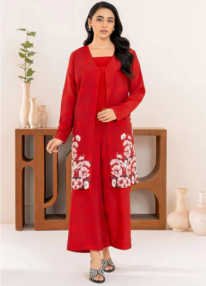 Velora by Stitch Vibes Pret Printed Crepe 3 Piece Suit Rosette Bloom Shrug