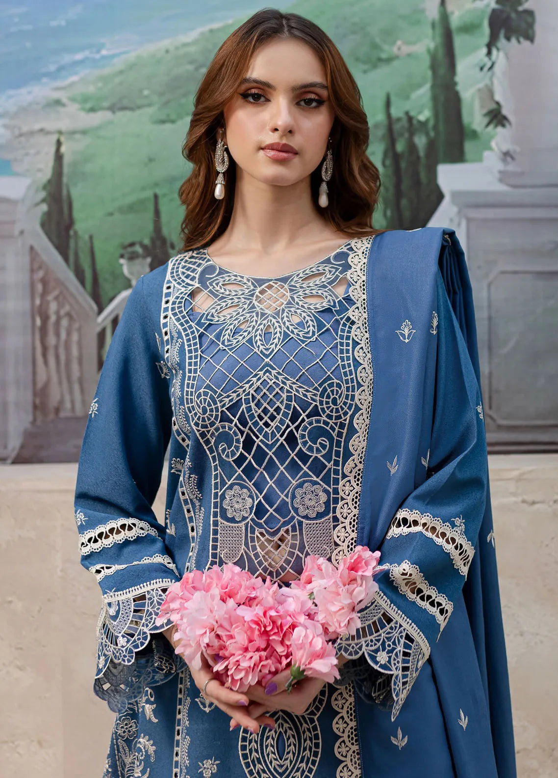 Amelia by Mahnur Unstitched Luxury Cotrai Embroidered 3 Piece Suits MN25AL AM-014 - Winter Collection