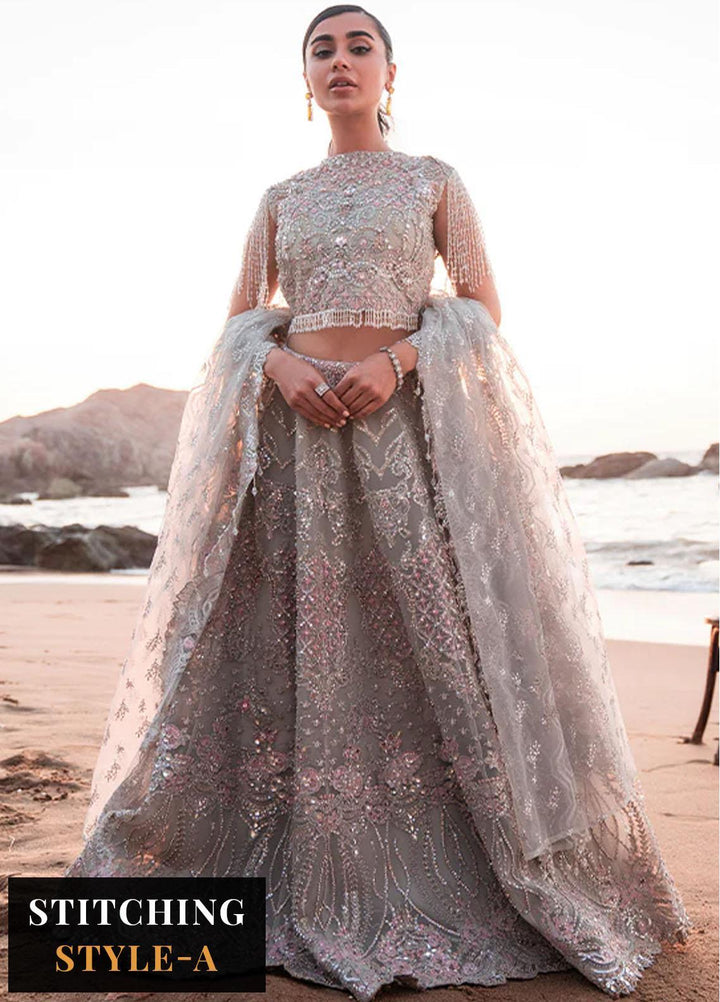 Versailles By Muneefa Naz Embroidered Net Suits Unstitched 3 Piece MN22V Camille - Wedding Collection