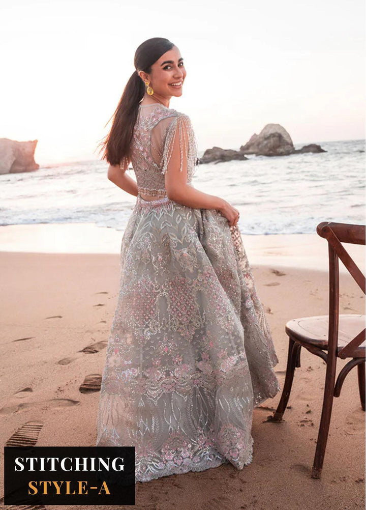 Versailles By Muneefa Naz Embroidered Net Suits Unstitched 3 Piece MN22V Camille - Wedding Collection