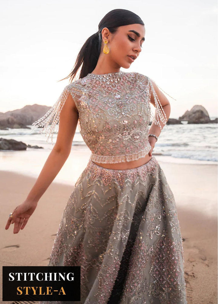 Versailles By Muneefa Naz Embroidered Net Suits Unstitched 3 Piece MN22V Camille - Wedding Collection