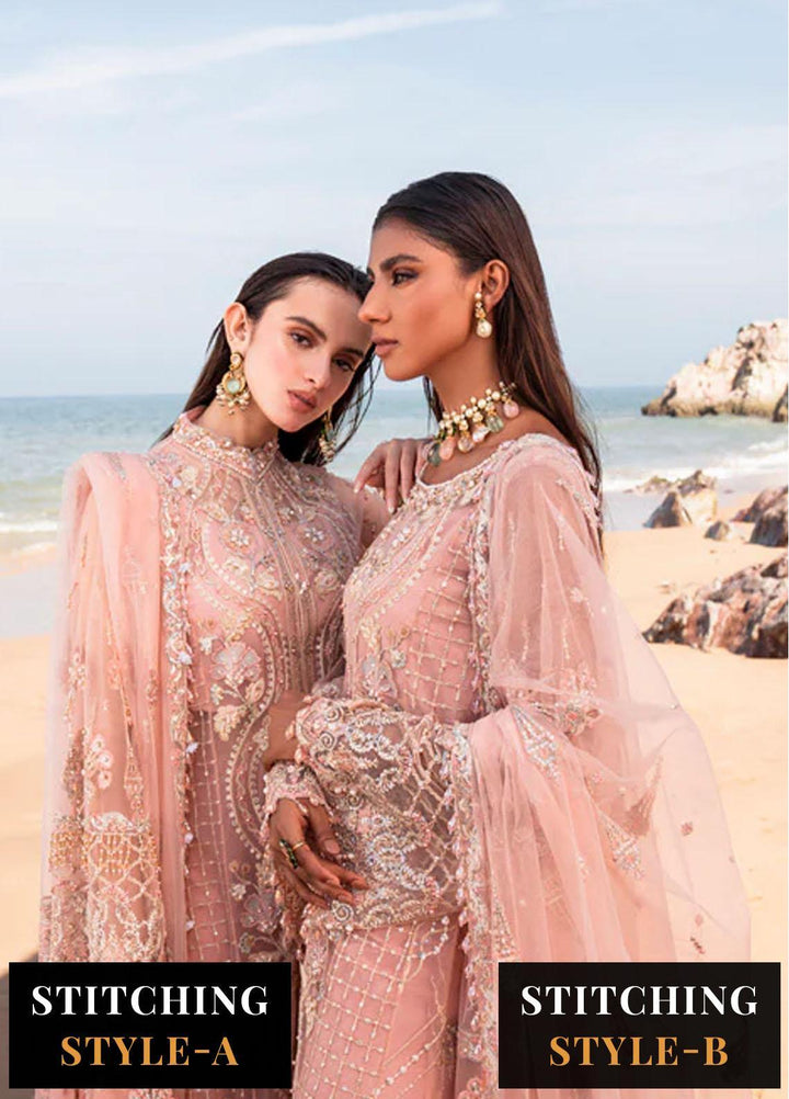 Versailles By Muneefa Naz Embroidered Net Suits Unstitched 4 Piece MN22V Charlotte - Wedding Collection