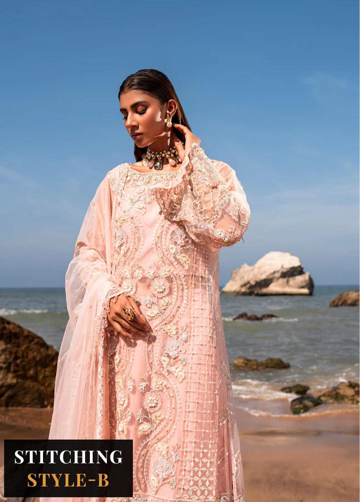 Versailles By Muneefa Naz Embroidered Net Suits Unstitched 4 Piece MN22V Charlotte - Wedding Collection