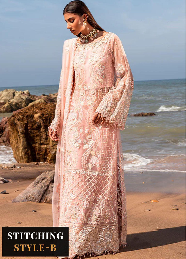 Versailles By Muneefa Naz Embroidered Net Suits Unstitched 4 Piece MN22V Charlotte - Wedding Collection