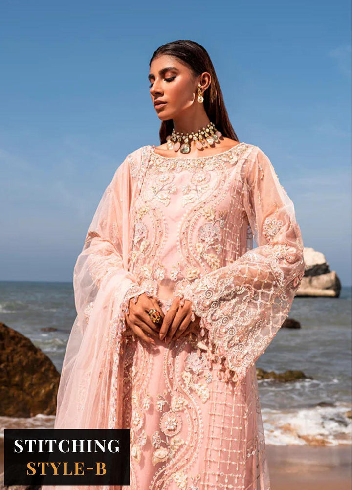 Versailles By Muneefa Naz Embroidered Net Suits Unstitched 4 Piece MN22V Charlotte - Wedding Collection