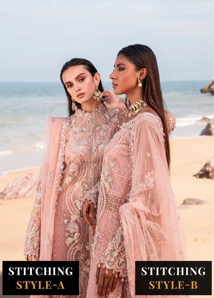 Versailles By Muneefa Naz Embroidered Net Suits Unstitched 4 Piece MN22V Charlotte - Wedding Collection