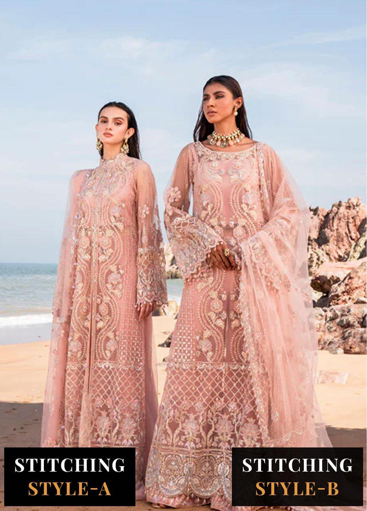 Versailles By Muneefa Naz Embroidered Net Suits Unstitched 4 Piece MN22V Charlotte - Wedding Collection
