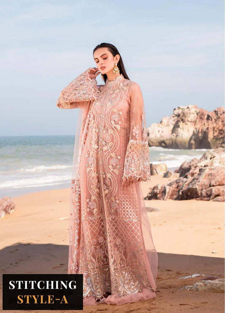 Versailles By Muneefa Naz Embroidered Net Suits Unstitched 4 Piece MN22V Charlotte - Wedding Collection