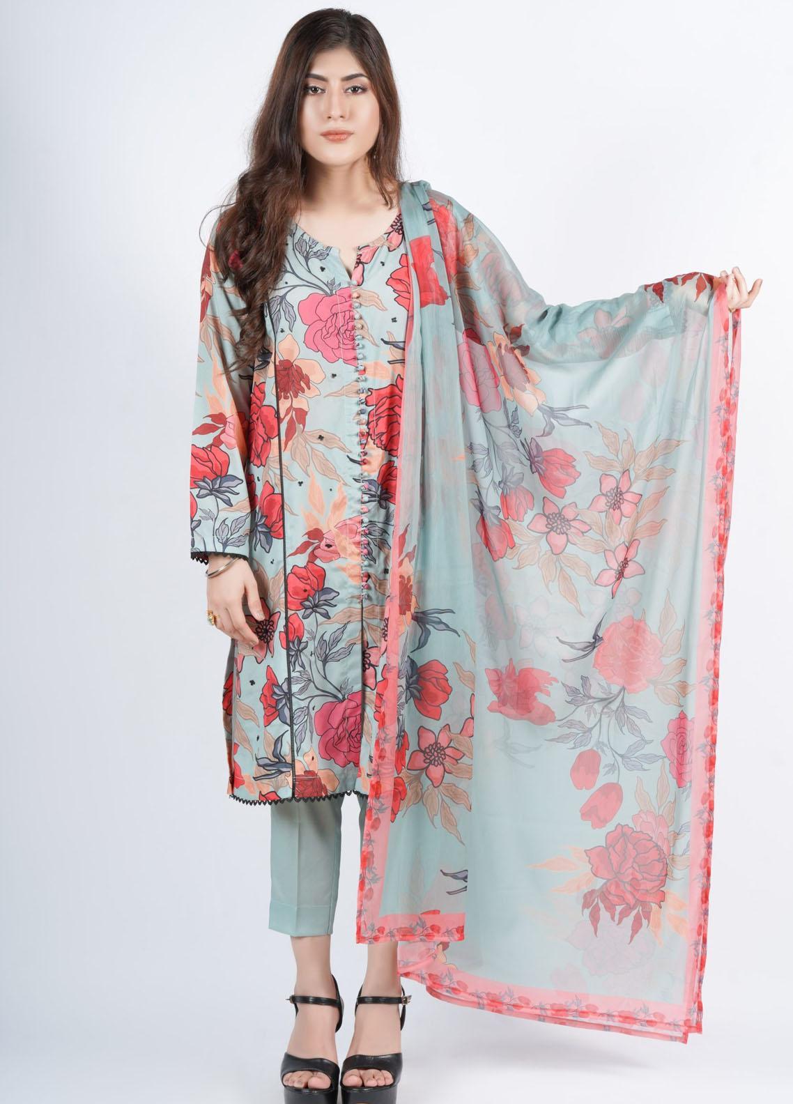 Vibgyor Fashion Pret Formal Lawn 3 Piece Suit D8-23S LENORA SKIN main image 1