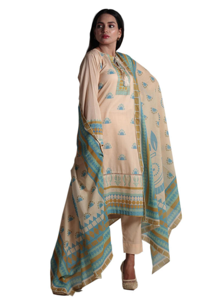 Vibgyor Fashion Printed Lawn Suits Unstitched 3 Piece Leya Skin D7-C2-23U - Formal Collection