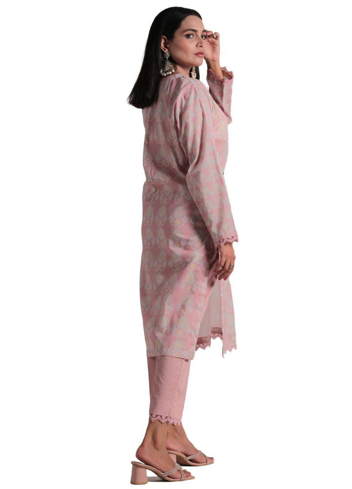 Vibgyor Fashion Printed Lawn Suits Unstitched 3 Piece Ivaan Pink D8-C1-23U - Formal Collection