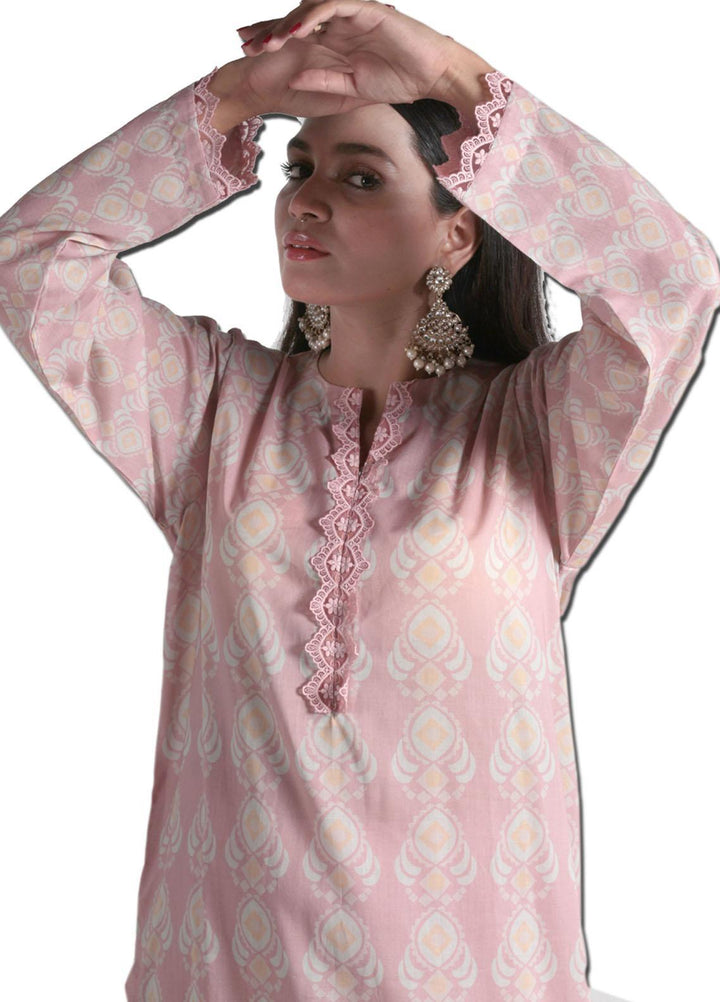 Vibgyor Fashion Printed Lawn Suits Unstitched 3 Piece Ivaan Pink D8-C1-23U - Formal Collection