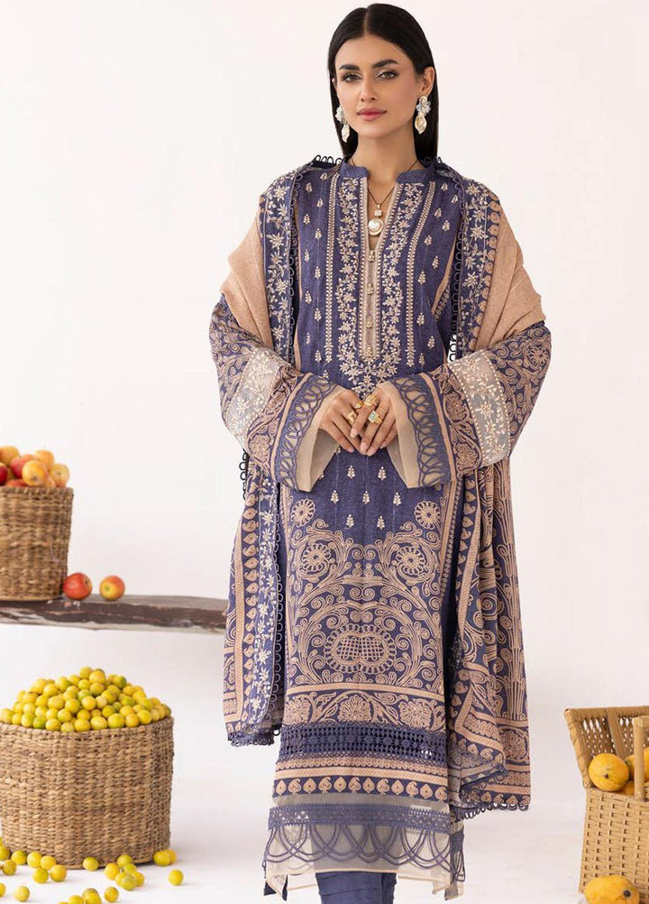 Vintage By Lala Textiles Embroidered Karandi Suits Unstitched 3 Piece LT23V LW-072 Meas - Winter Collection