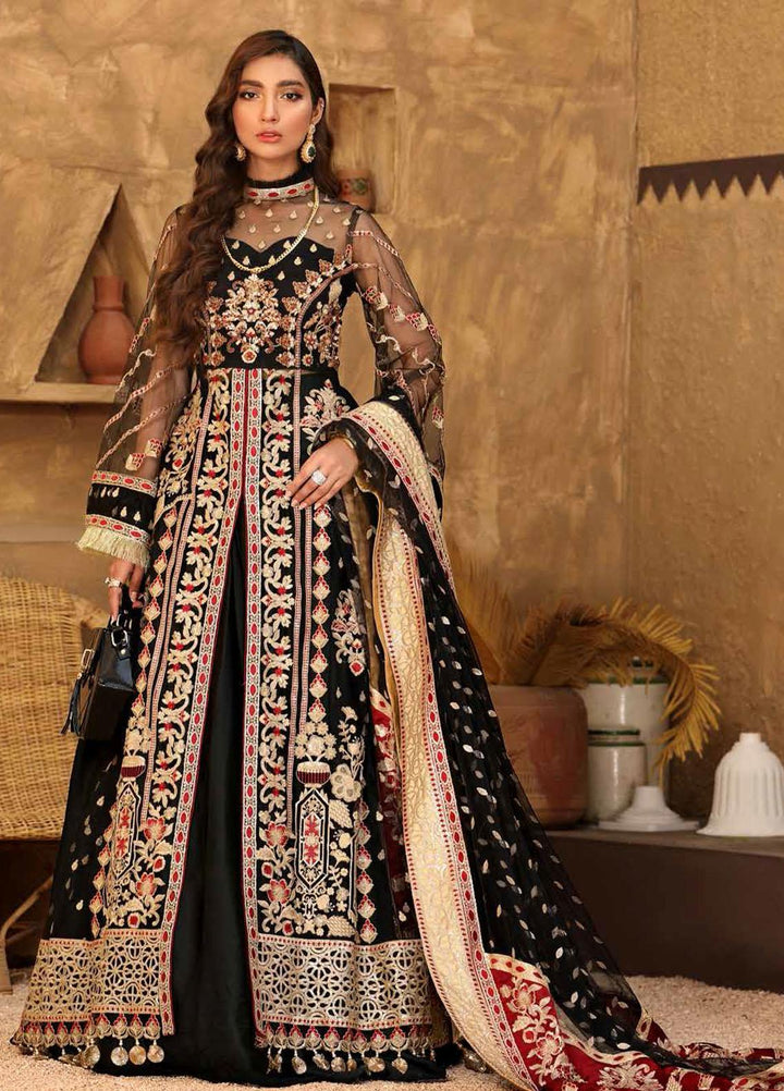 Virsa By Emaan Adeel Embroidered Net Suits Unstitched 3 Piece EA21V 01 - Luxury Collection