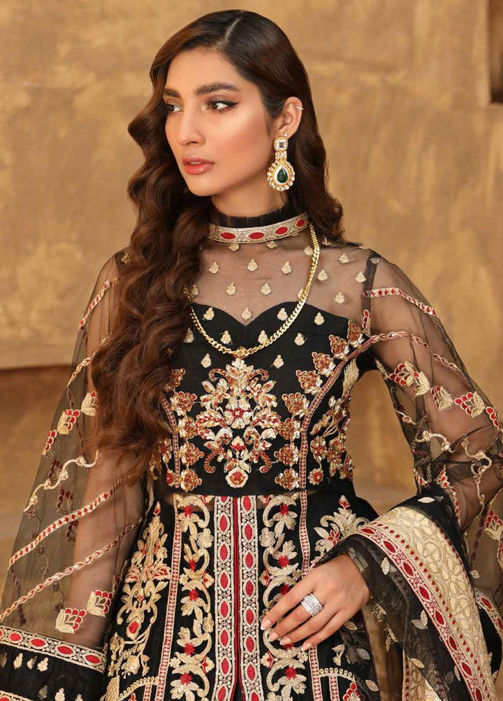 Virsa By Emaan Adeel Embroidered Net Suits Unstitched 3 Piece EA21V 01 - Luxury Collection