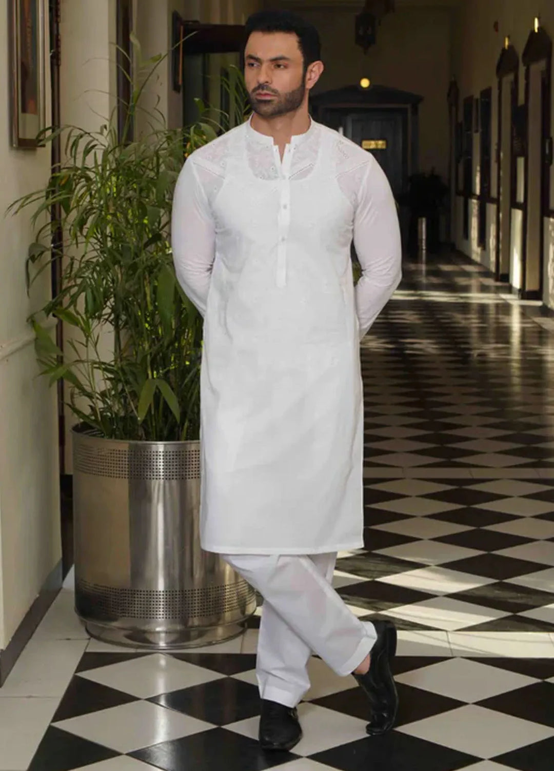 Virsa by Fabrich Embroidered Cotton Suits Unstitched 2 Piece GTS-VC-014 - Mens Collection