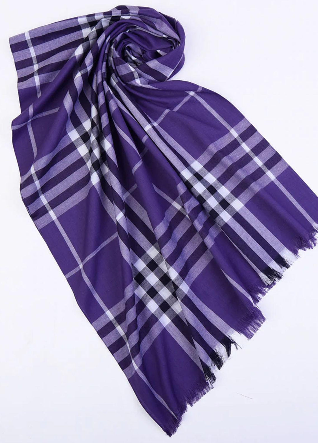 Abaya pk  Viscose  Hijab ABA22VH PURPLE CHECKERED-STRIPES - Viscose Hijabs