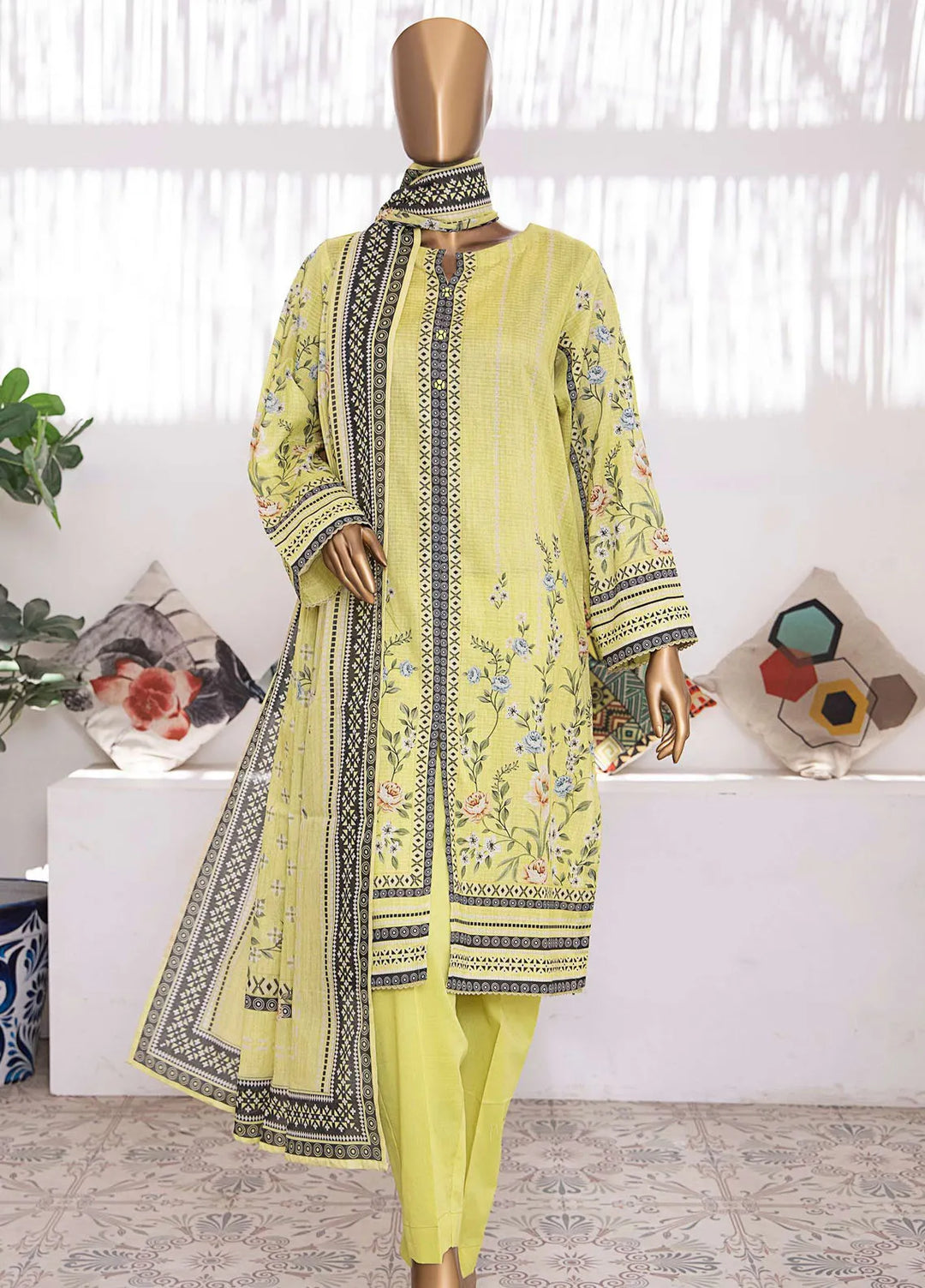 Vital Prints by HZ Textiles Embroidered Lawn Suits Unstitched 3 Piece HZ25VP VP-107 - Summer Collection